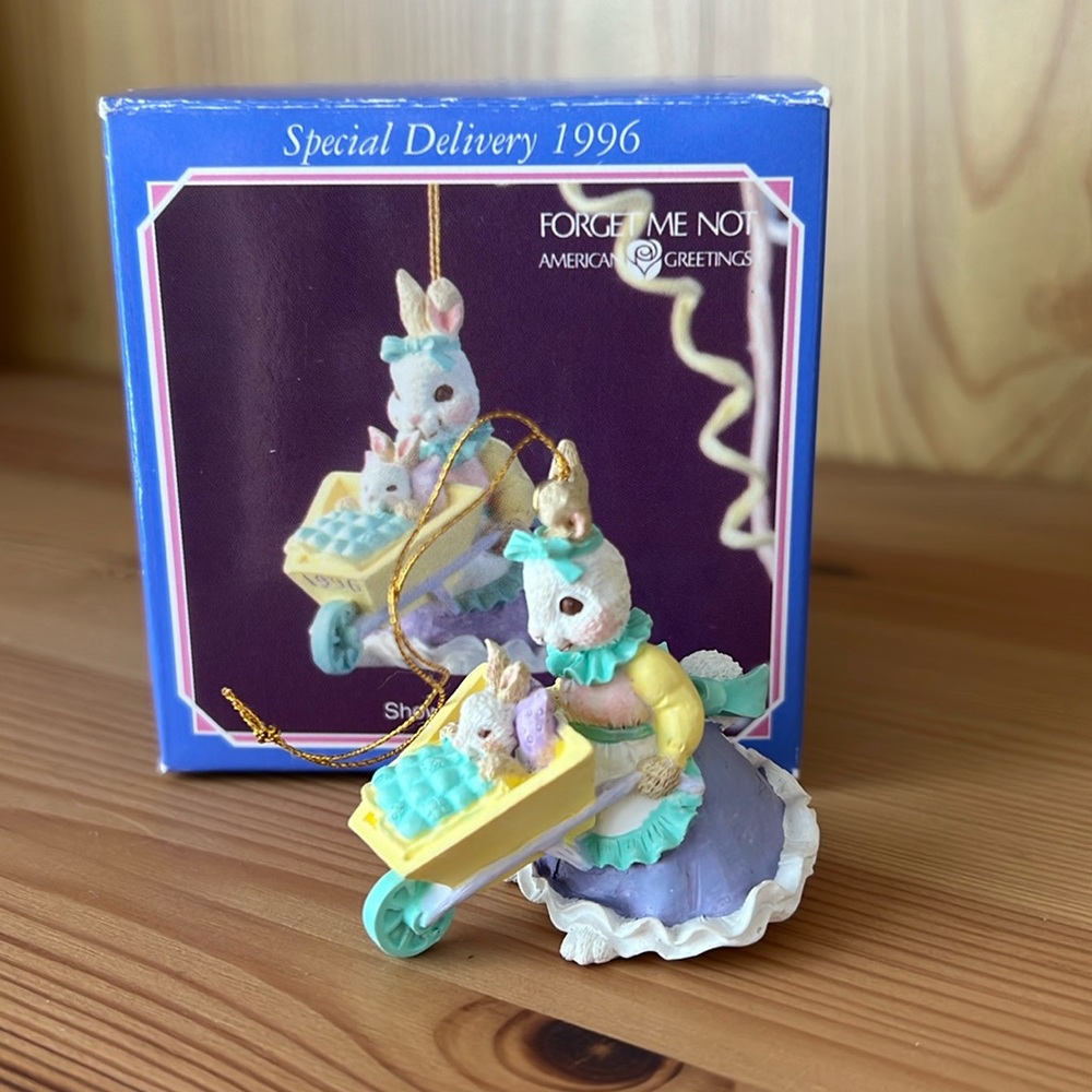 VINTAGE American Greetings Collectible Easter Ornaments. Special Delivery 1996